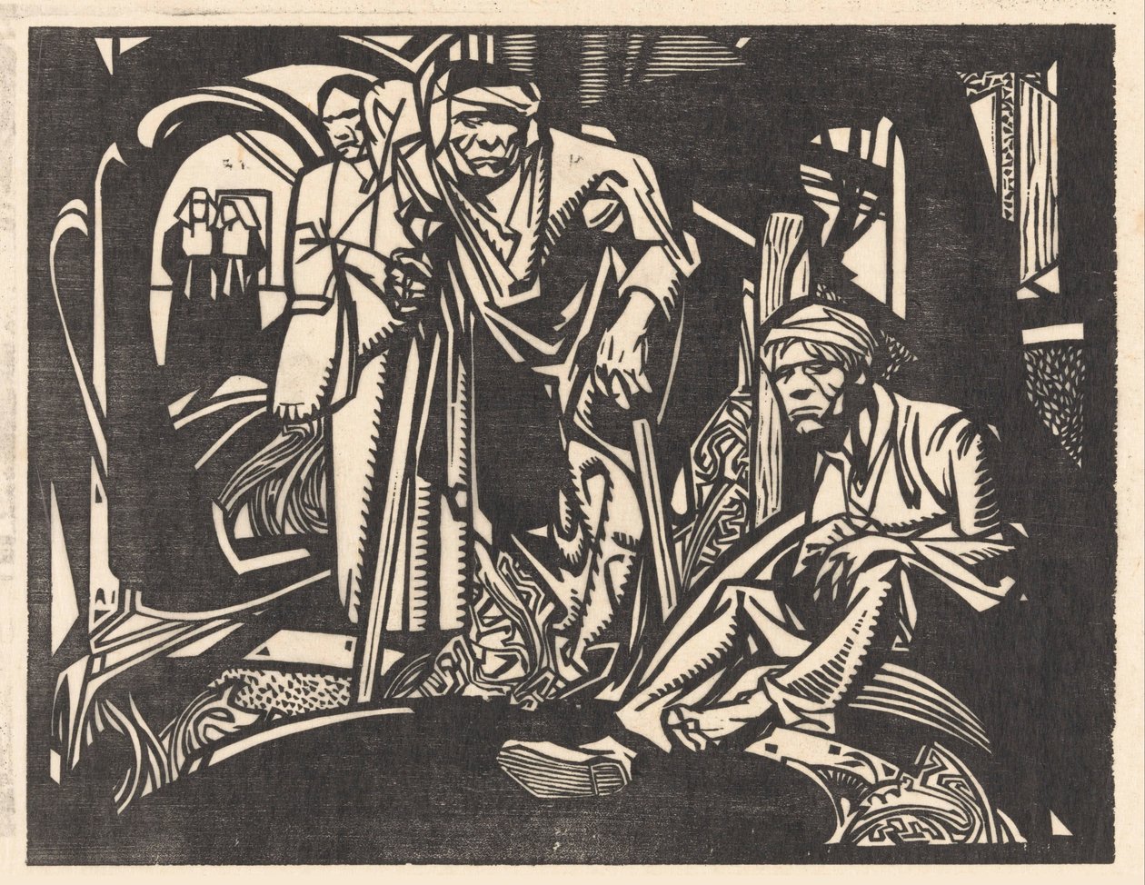 Sårad i en kyrka av Johannes Josephus Aarts (signed by artist)