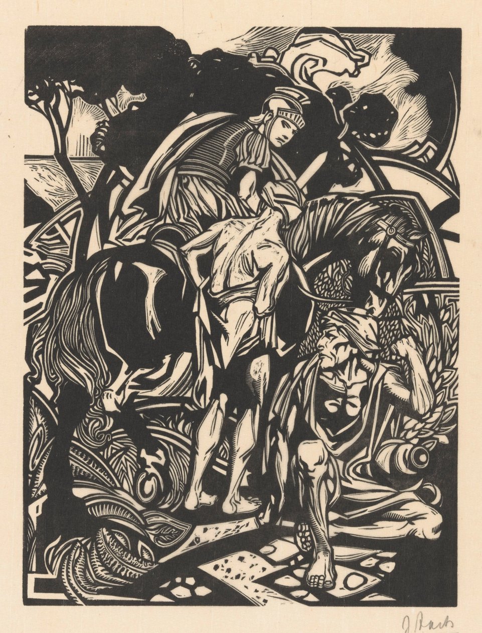 Romersk ryttare till häst av Johannes Josephus Aarts (signed by artist)