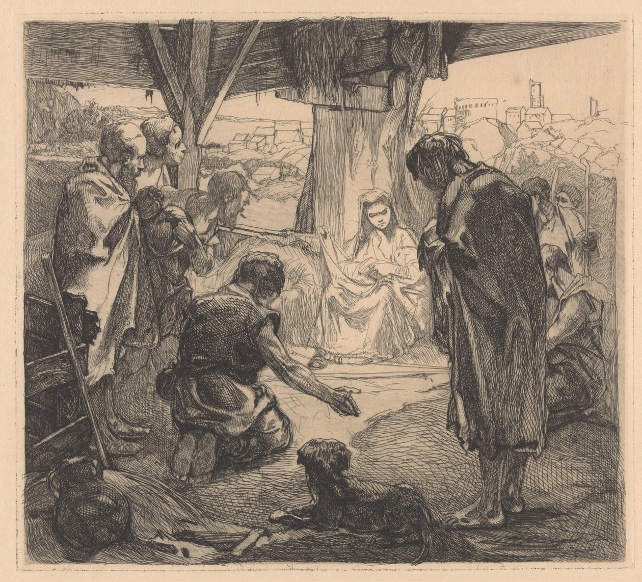 Tillbedjan av herdarna av Johannes Josephus Aarts
