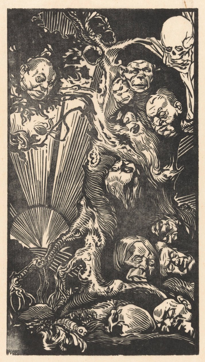 Träd med fantastiska huvuden av Johannes Josephus Aarts