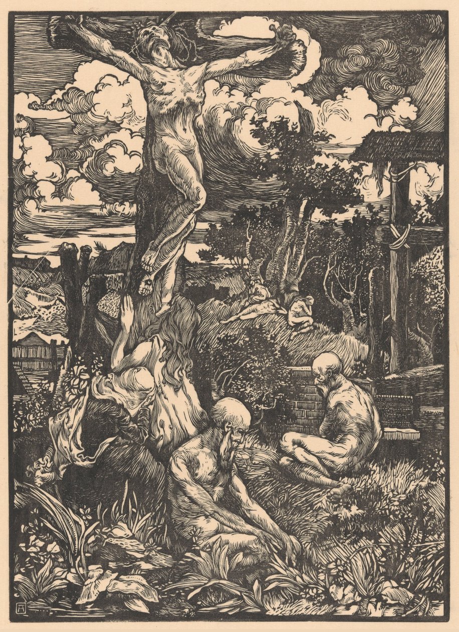 Korsfäst man i kuperat landskap av Johannes Josephus Aarts