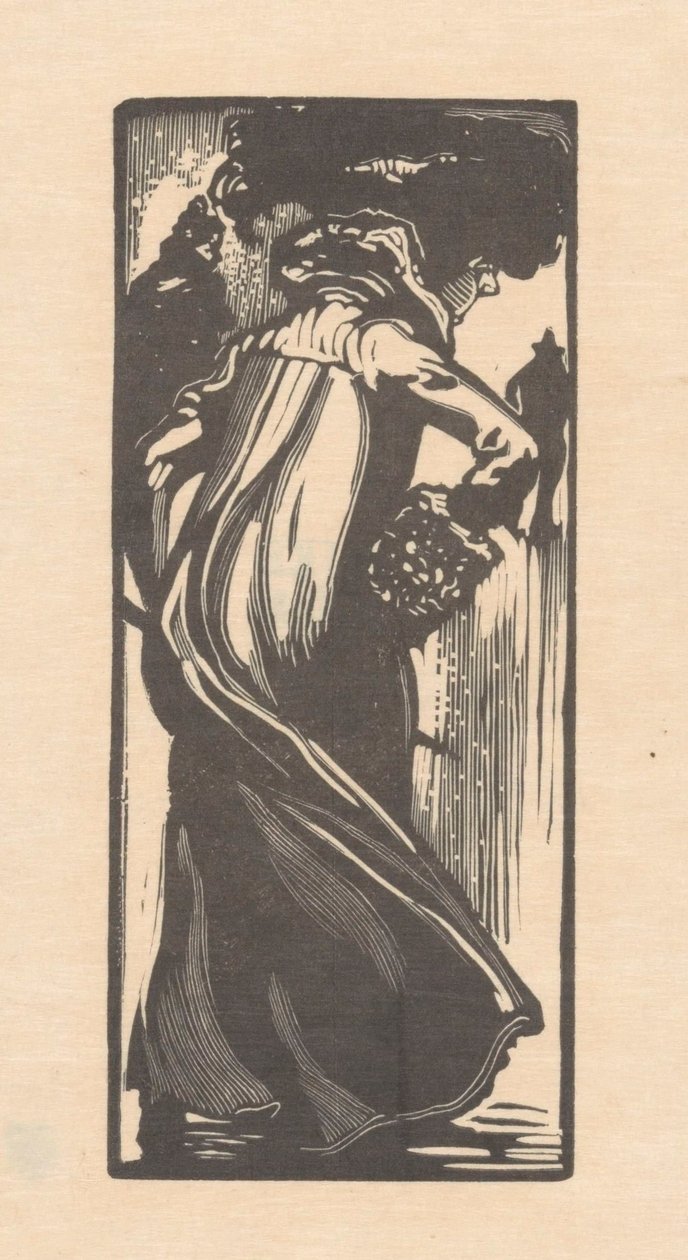 Gå kvinna sedd från baksidan av Johannes Josephus Aarts
