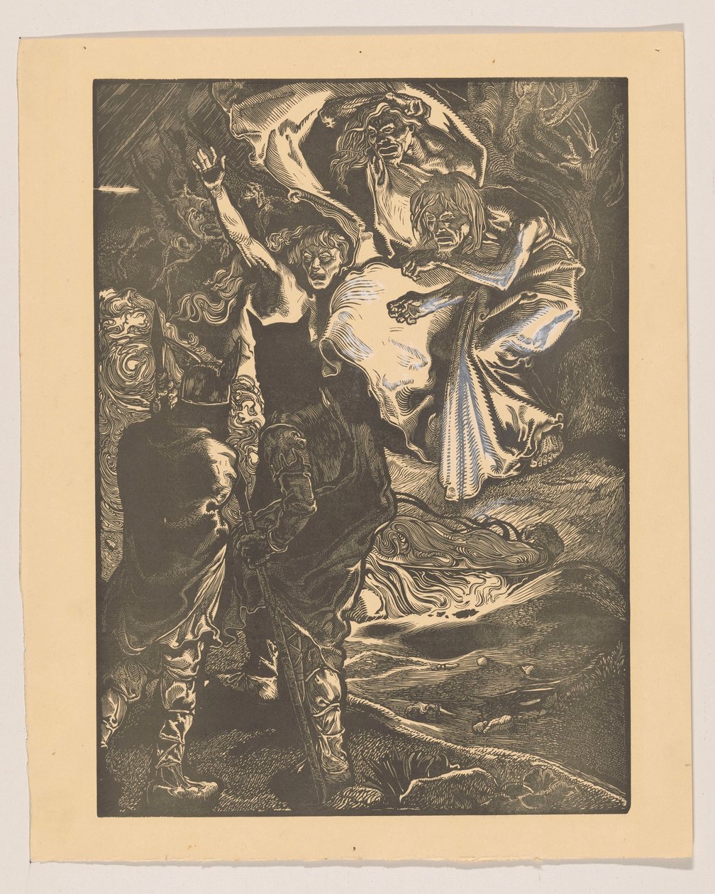 Macbeth och Banquo möter de tre häxorna av Johannes Josephus Aarts