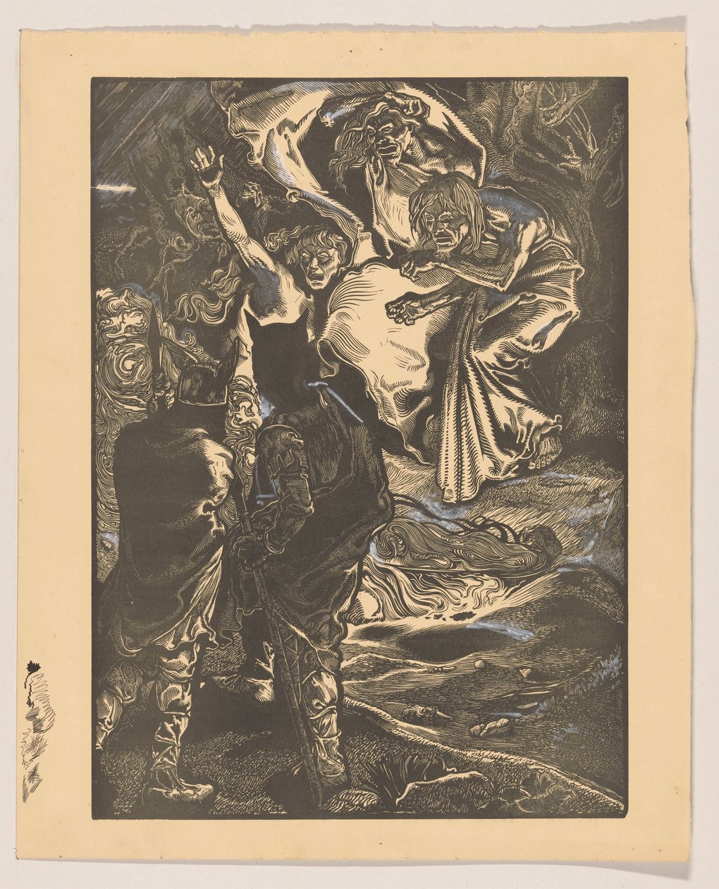 Macbeth och Banquo möter de tre häxorna av Johannes Josephus Aarts