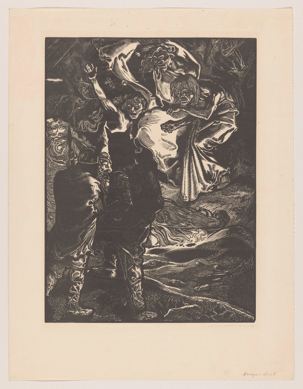 Macbeth och Banquo möter de tre häxorna av Johannes Josephus Aarts