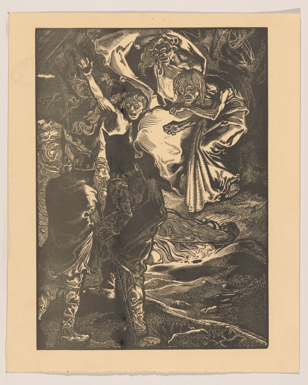 Macbeth och Banquo möter de tre häxorna av Johannes Josephus Aarts
