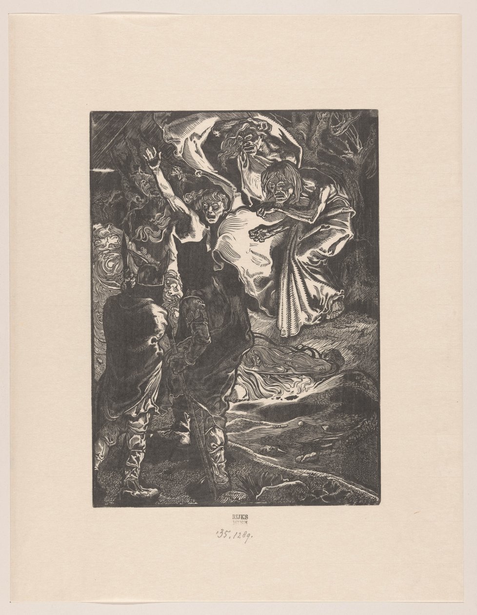 Macbeth och Banquo möter de tre häxorna av Johannes Josephus Aarts