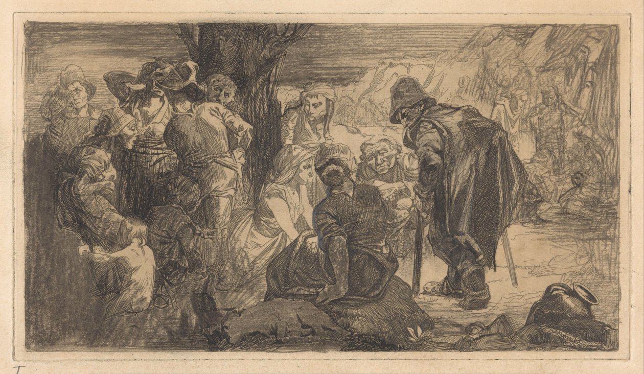 Män, kvinnor och barn vid ett träd av Johannes Josephus Aarts