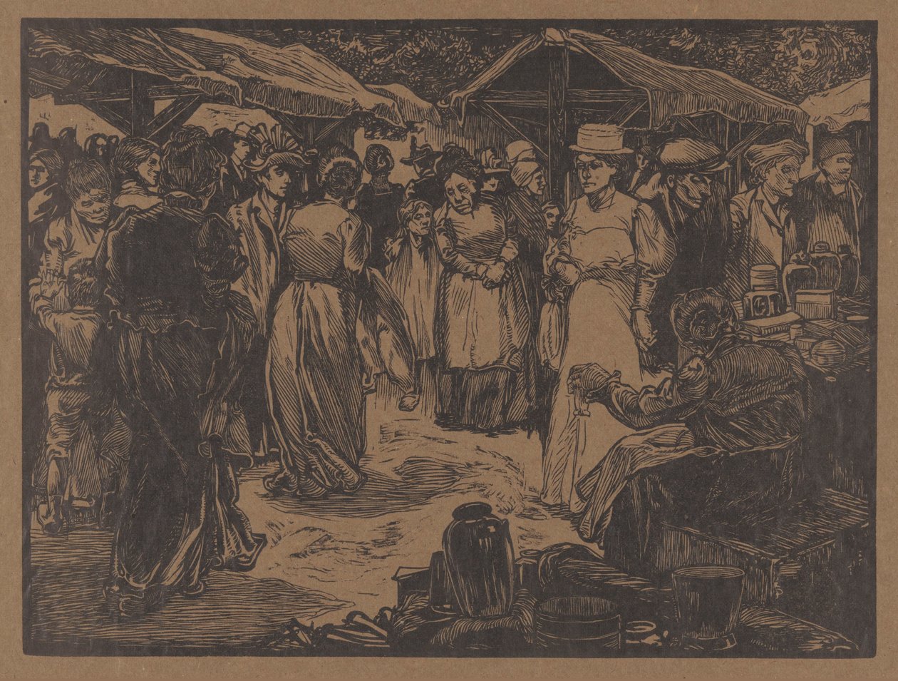Marknadsscen med män och kvinnor av Johannes Josephus Aarts