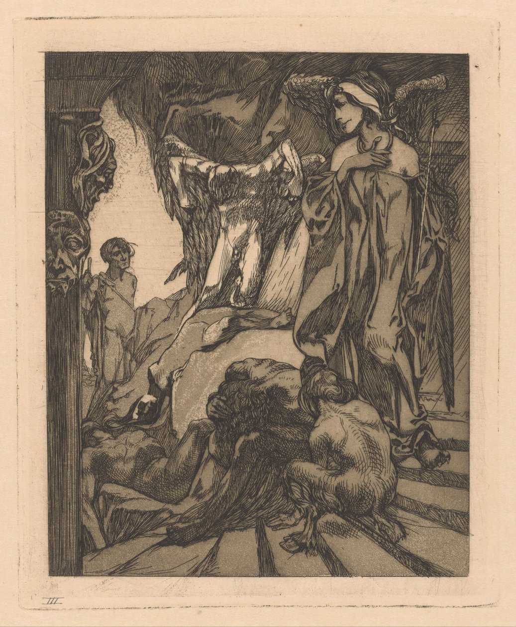 Oidipus och sfinxen Oedipus in the Cave by the Sfinx (titel på objekt) av Johannes Josephus Aarts