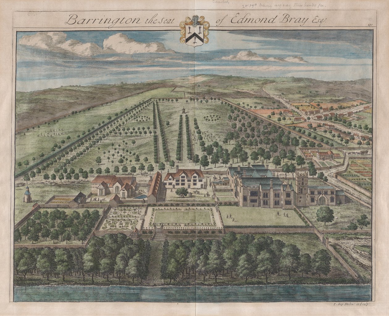 Barrington, The Seat of Edmond Bray, Esq., [1712] återutgiven 1768. av Johannes Kip