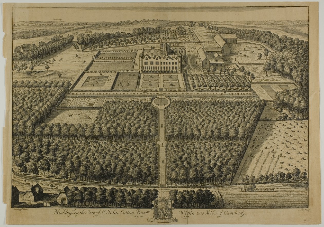 Maddingley, skylt 57 från Britannia Illustrata av Johannes Kip