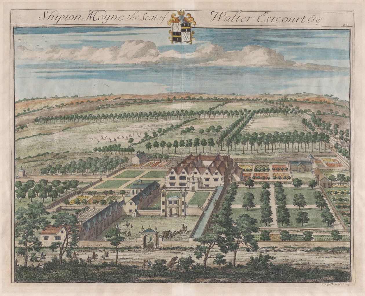 Shipton Moyne, The Seat of Walter Estcourt, Esq., [1712] återutgiven 1768. av Johannes Kip