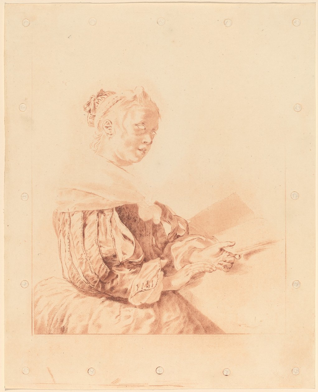 Ung flicka vid tangentbordet, 1767. av Johannes Kornlein