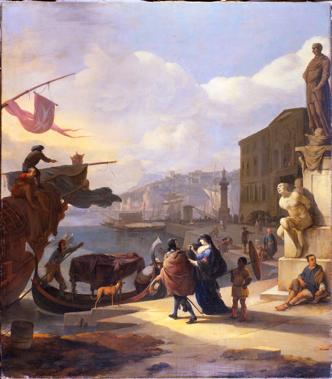 En Capriccio av en medelhavshamn av Johannes Lingelbach
