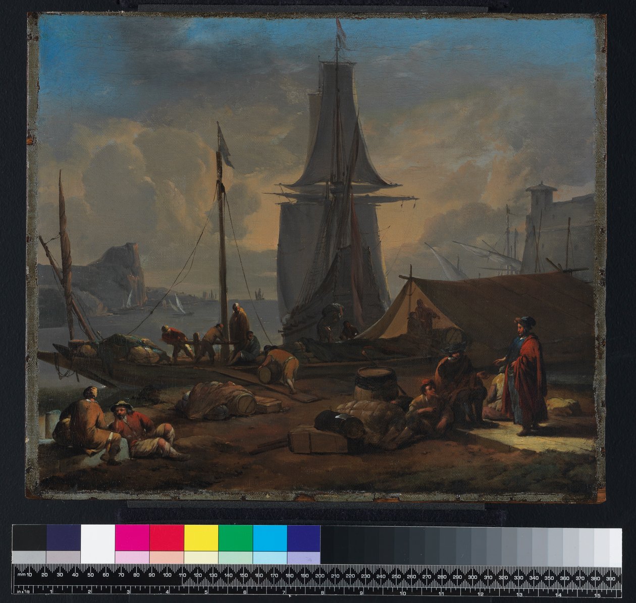 En hamnscene, före 1674 av Johannes Lingelbach