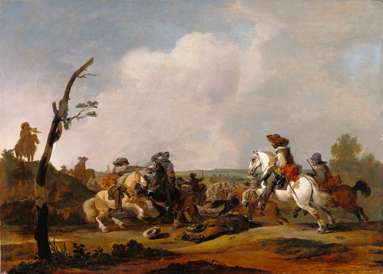 Schlachtenszene av Johannes Lingelbach