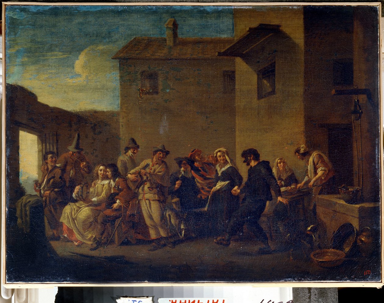 Karneval i Venedig (Karneval i Venedig). Målning av Johannes Lingelbach av Johannes Lingelbach