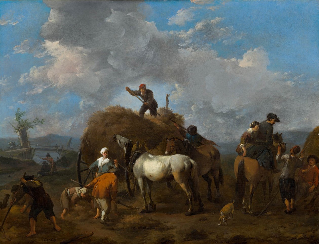 Holländska: Skörda höet av Johannes Lingelbach