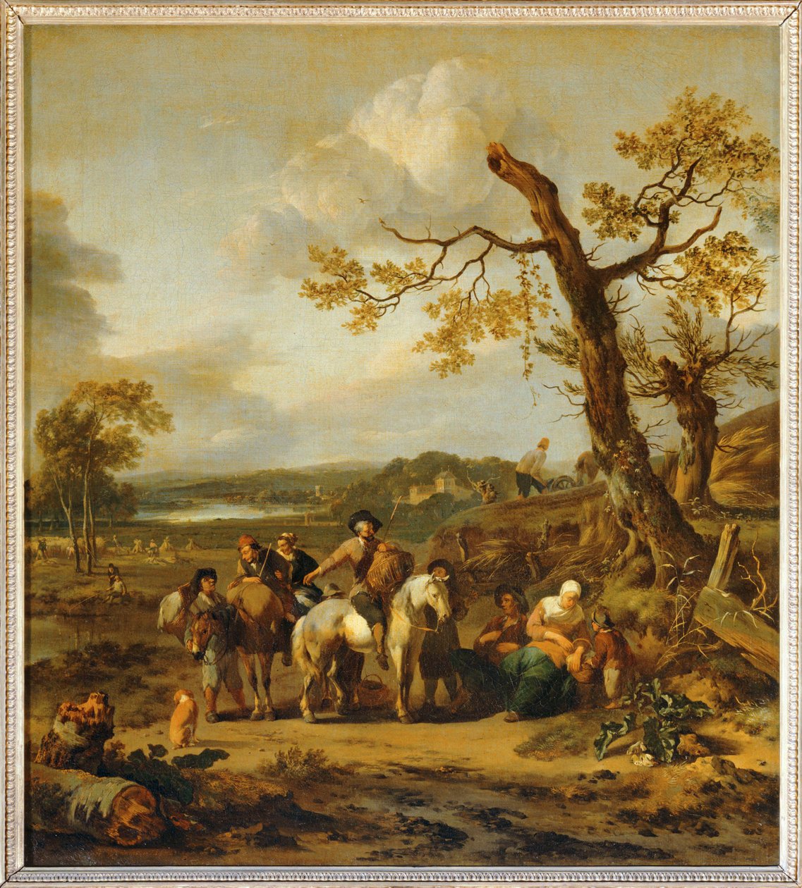 Halte de paysans allant au marche - Jordbrukare som vilar på väg till marknaden ... av Johannes Lingelbach