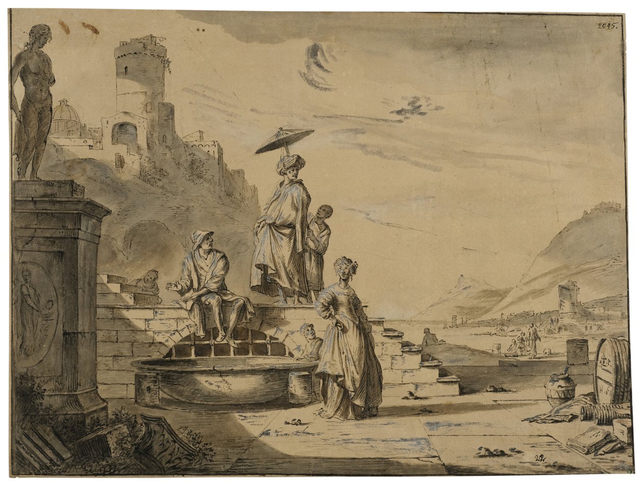 Hamnscen av Johannes Lingelbach