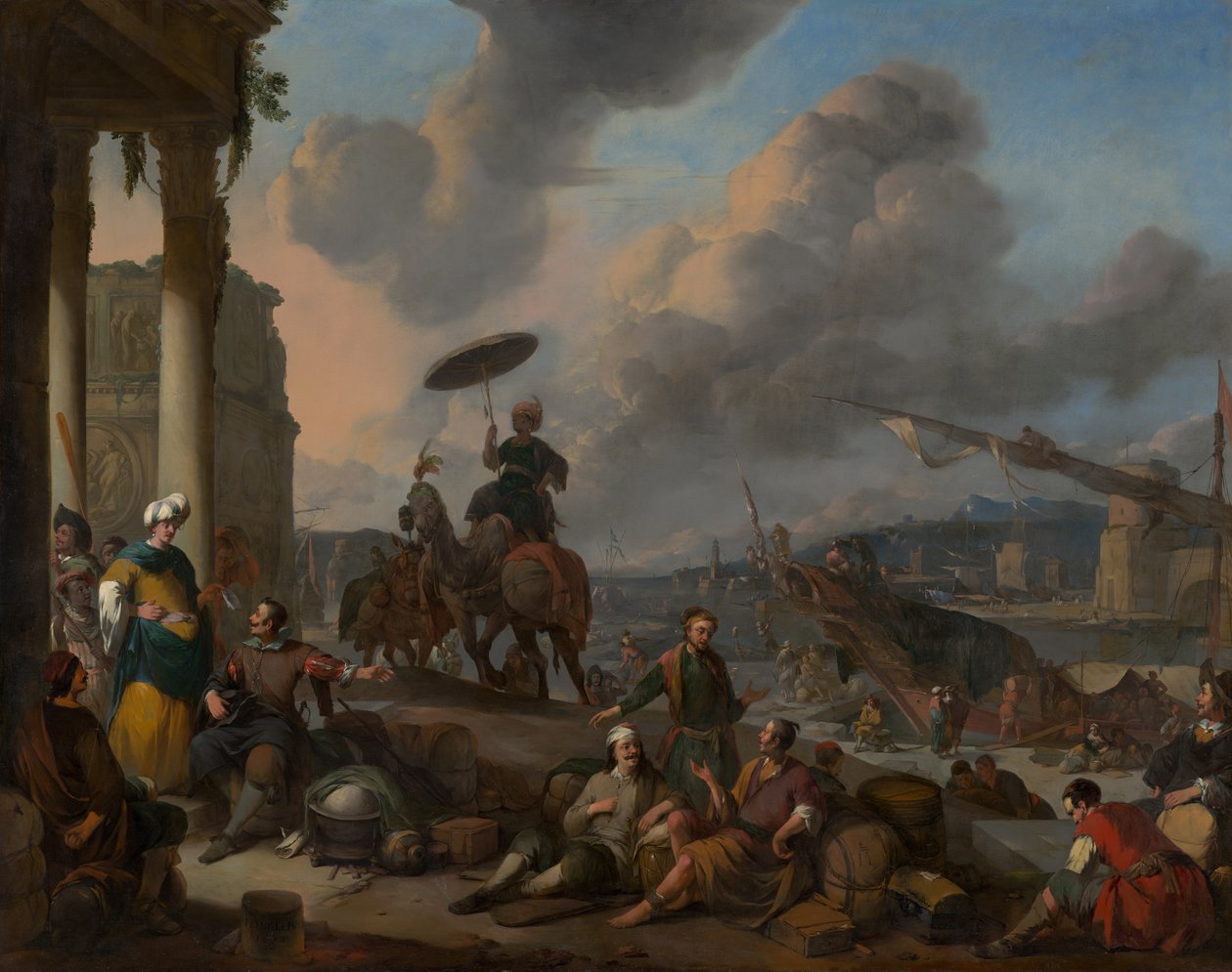 Hamn vid Medelhavet av Johannes Lingelbach