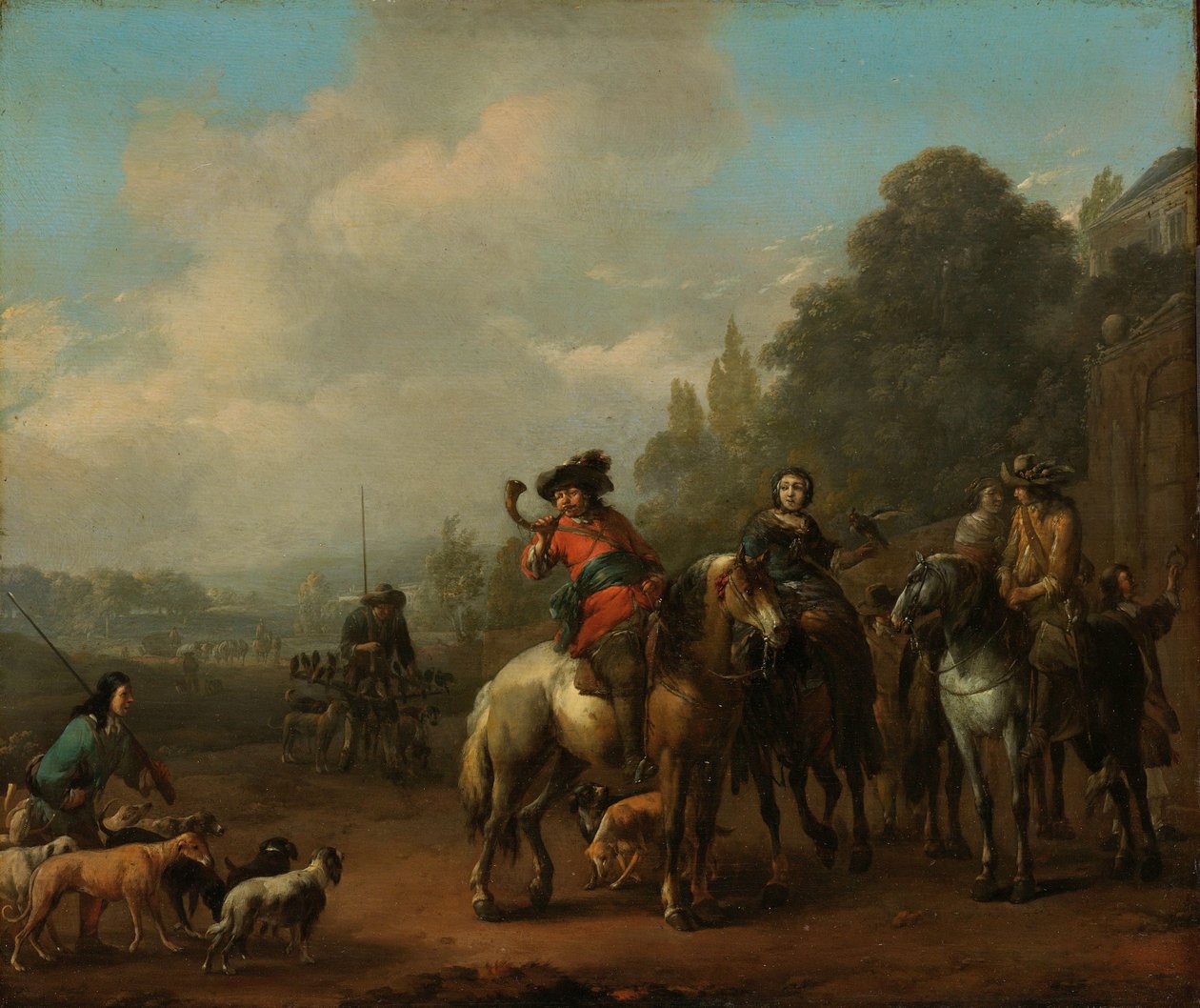 Återkomsten från jakten av Johannes Lingelbach