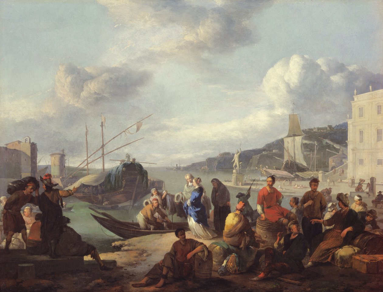 Utsikt över en hamn, 1666 av Johannes Lingelbach