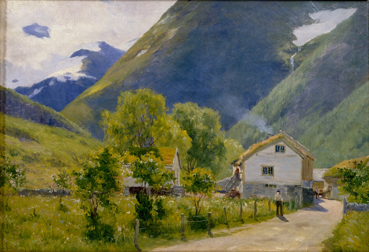 Oie, Nordangsdal (olja på duk) av Johannes Martin Grimelund