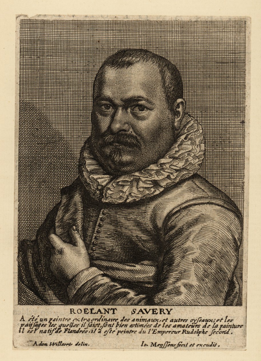 Porträtt av Roelant Savery, Flandernfödd holländsk guldåldersmålare av Johannes Meyssens