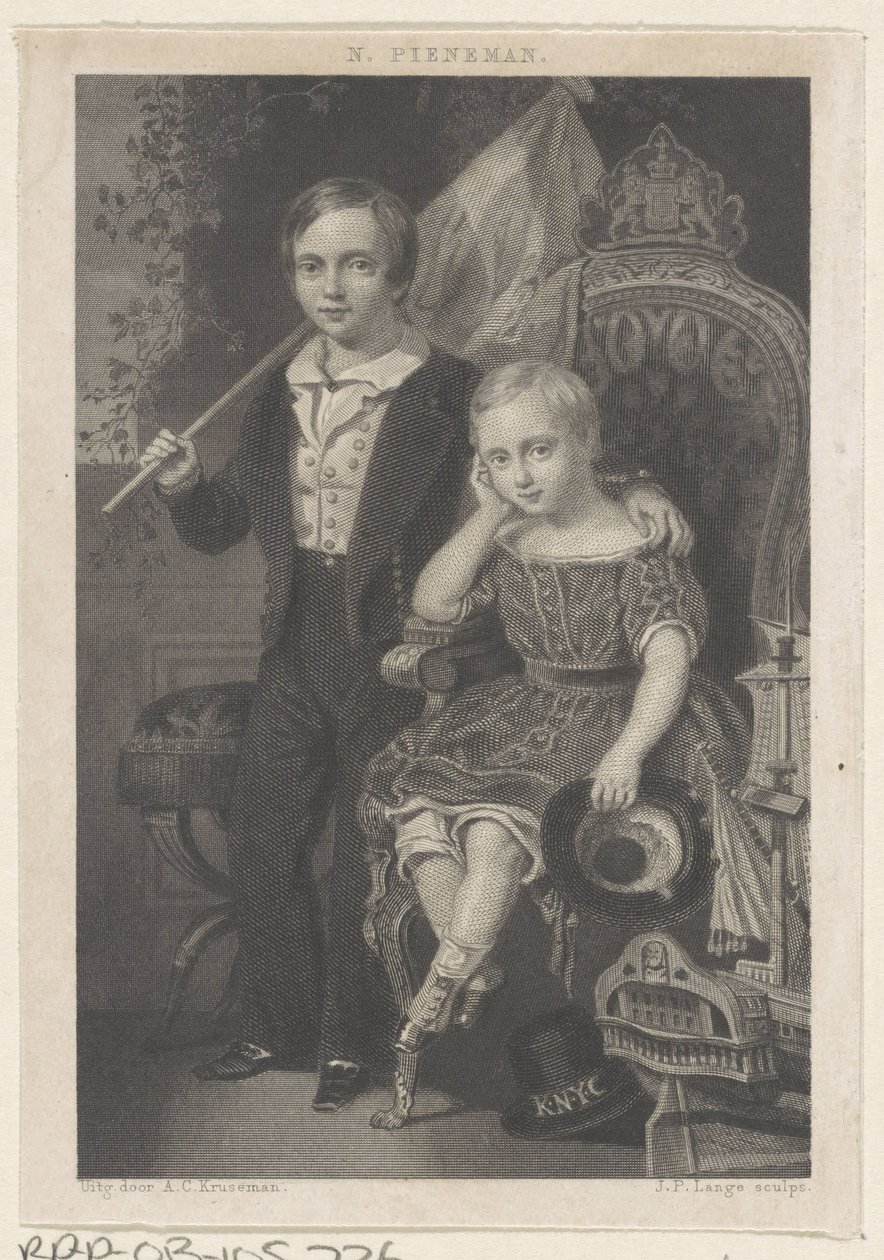Porträtt av William, Prins av Nederländerna, och Maurits, Prins av Nederländerna av Johannes Philippus Lange