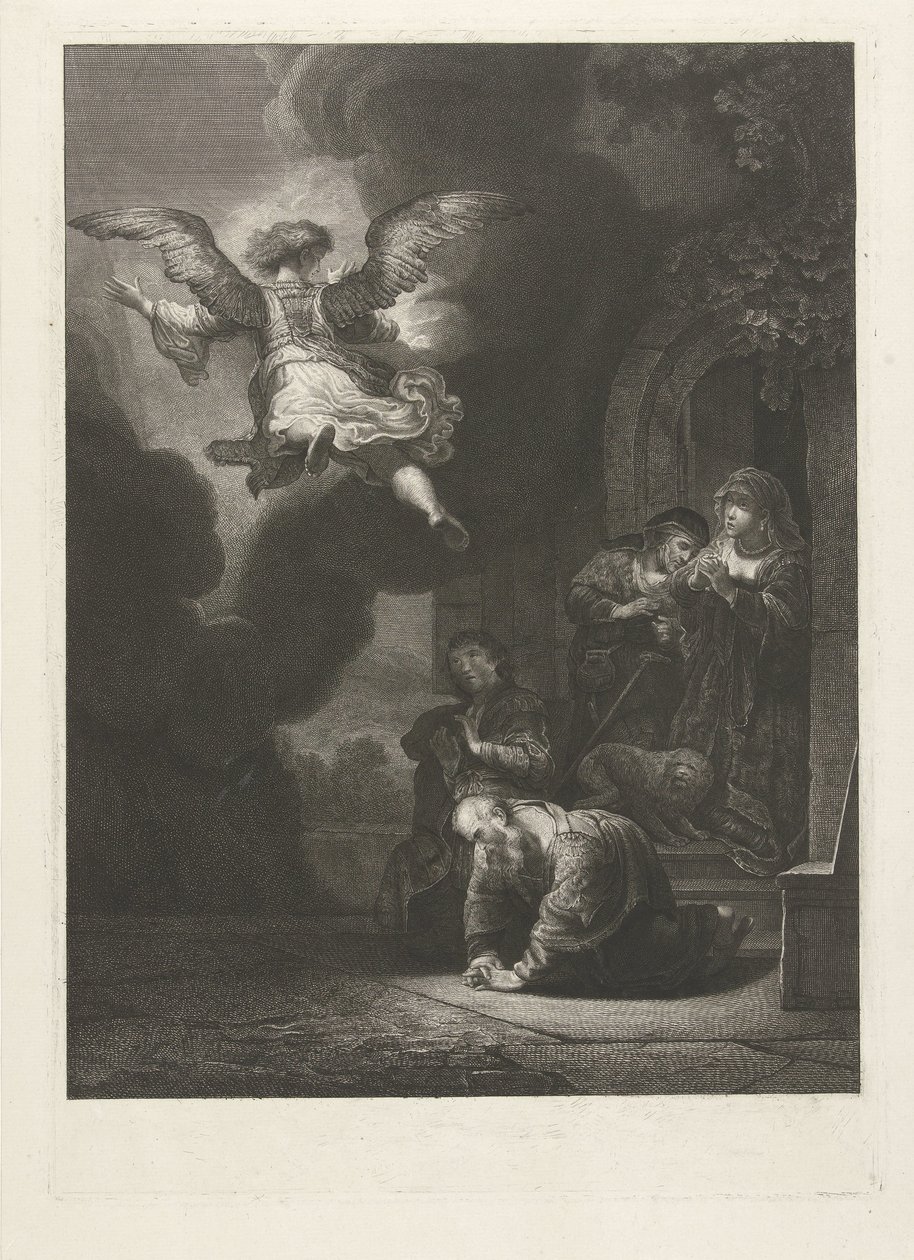 Ängeln lämnar Tobias och hans familj av Johannes Pieter de Frey