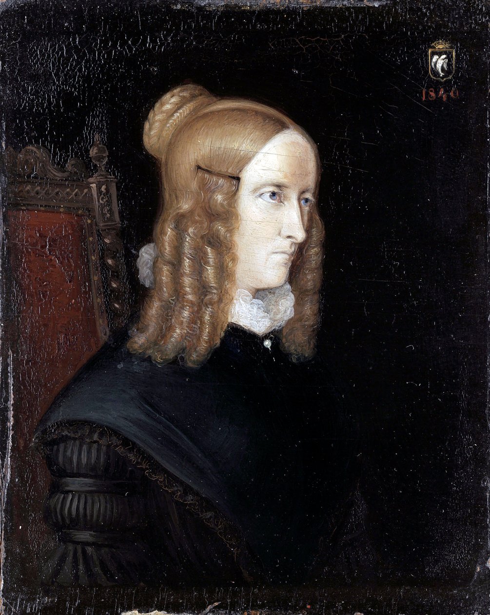 Porträtt av Annette von Droste-Huelshoff (1797-1848) - Målning av Johann Joseph Sprick (1808-1842) av Johannes Sprick