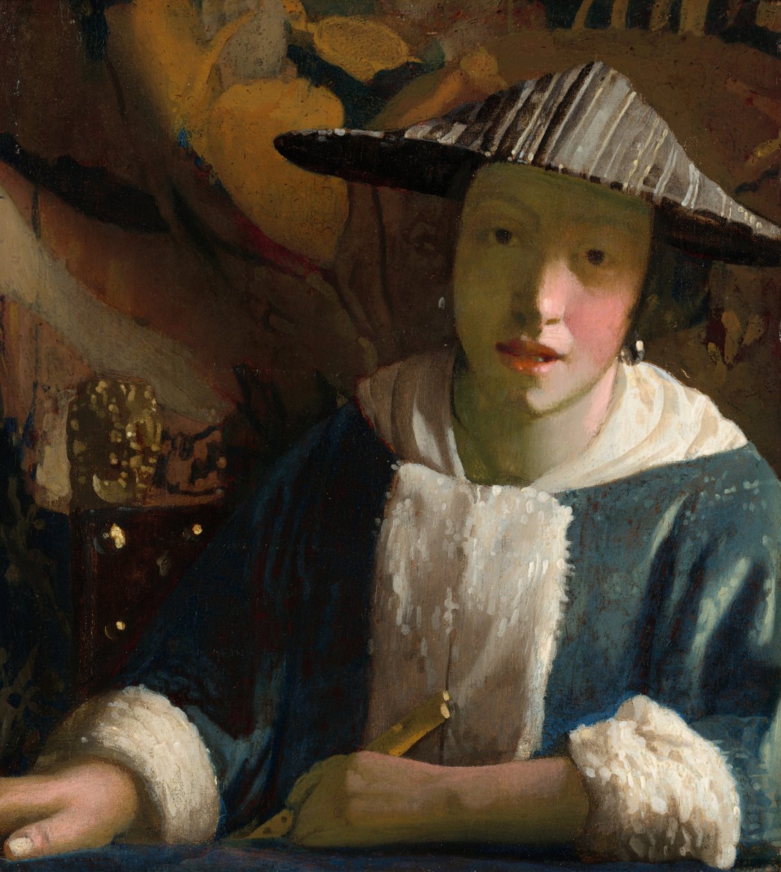 Flicka med en flöjt av Johannes Vermeer
