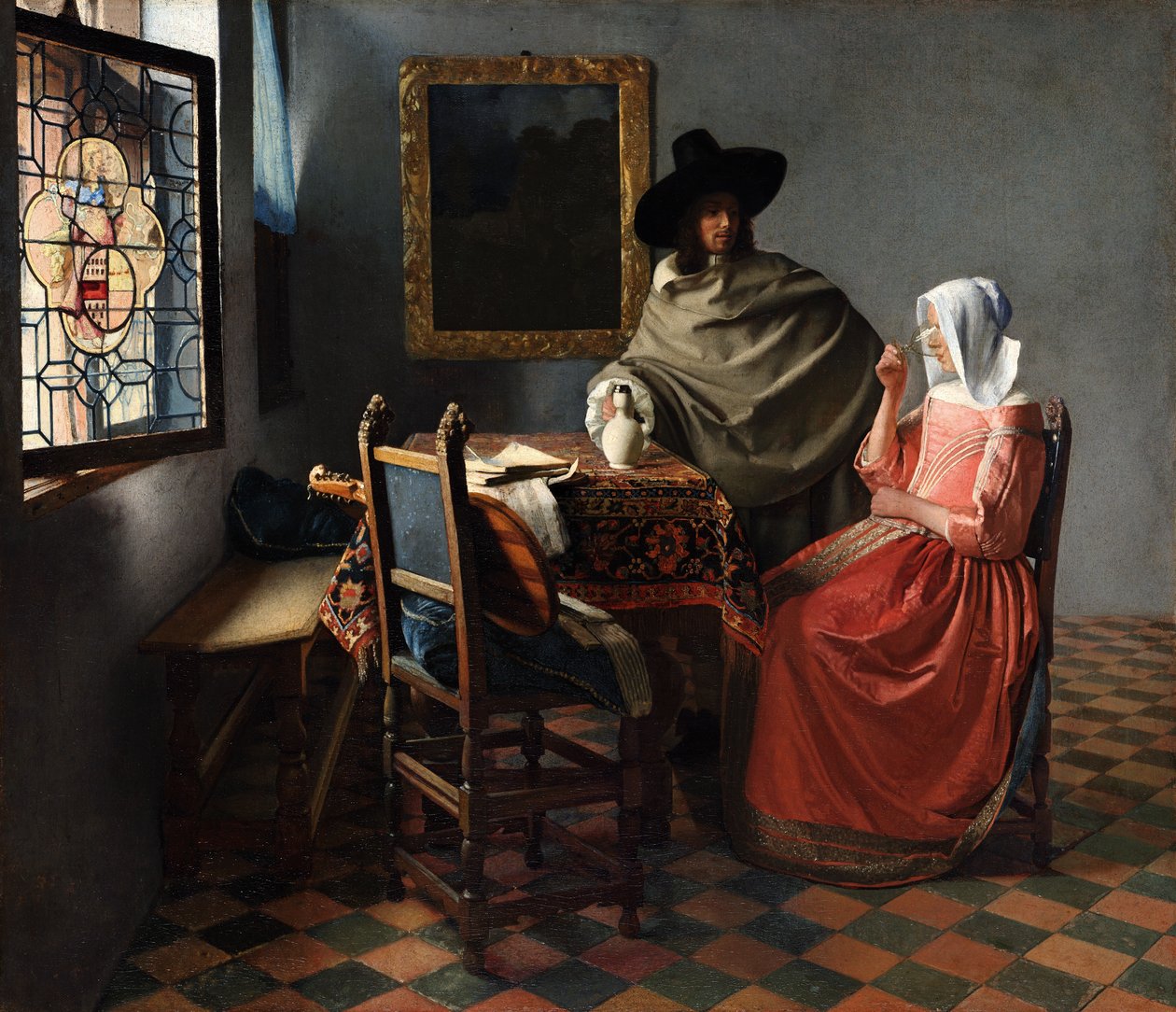 Glaset med vin av Johannes Vermeer