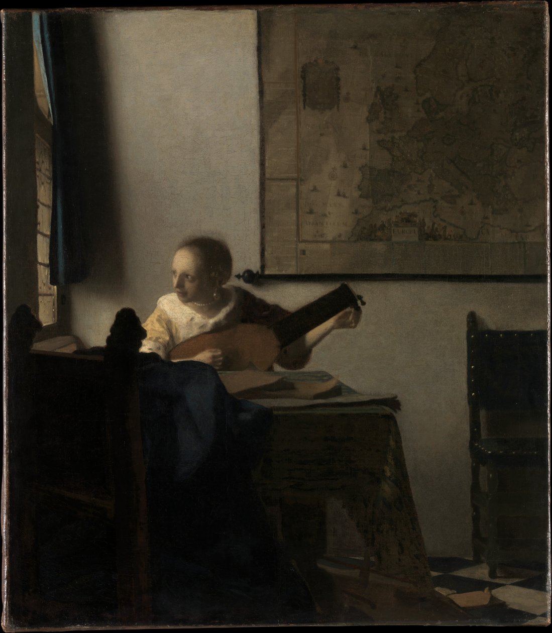 Junge Frau mit Laute av Johannes Vermeer