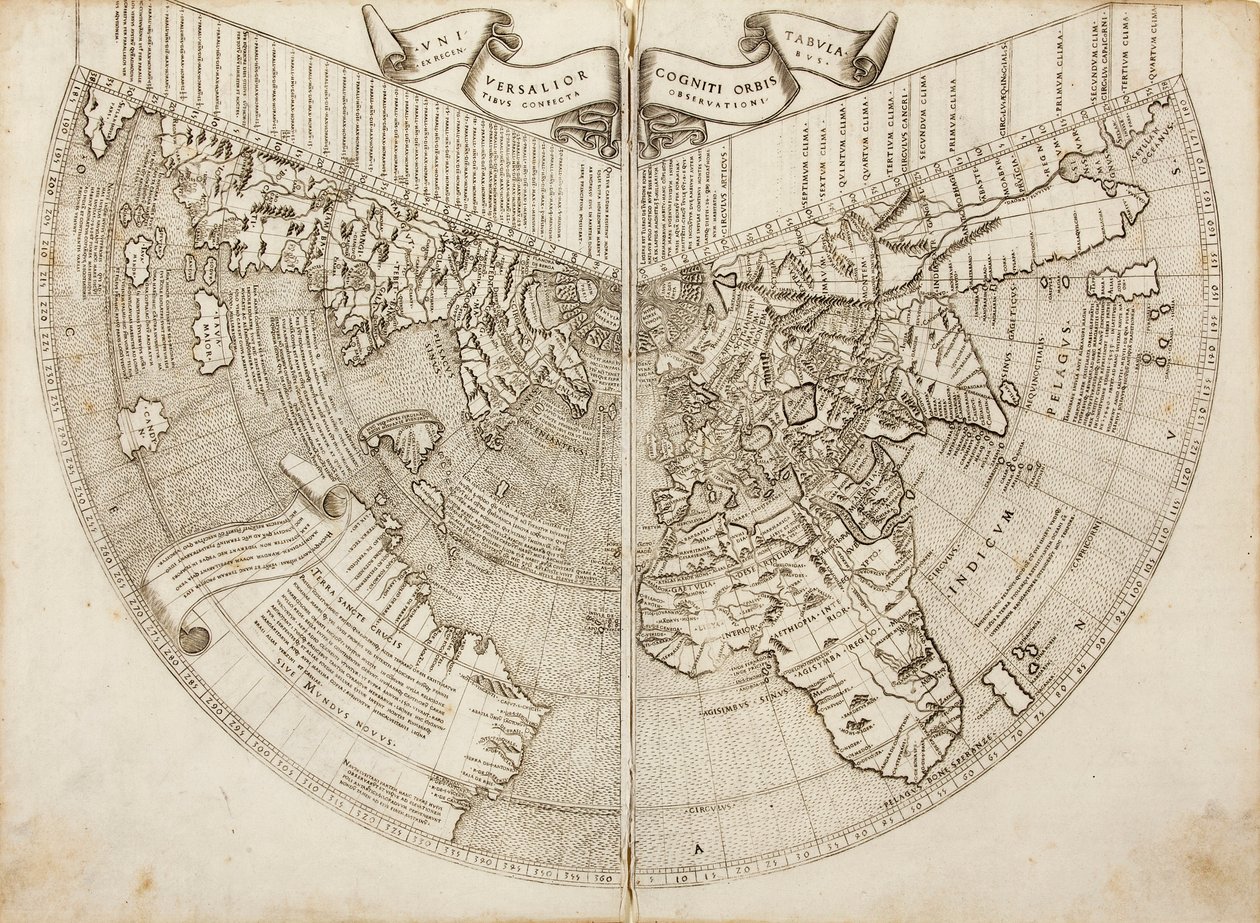 Världskarta från Ptolemaios "Geographia av Johannes & Vitalibus Bernardinus Venetus de Ruysch