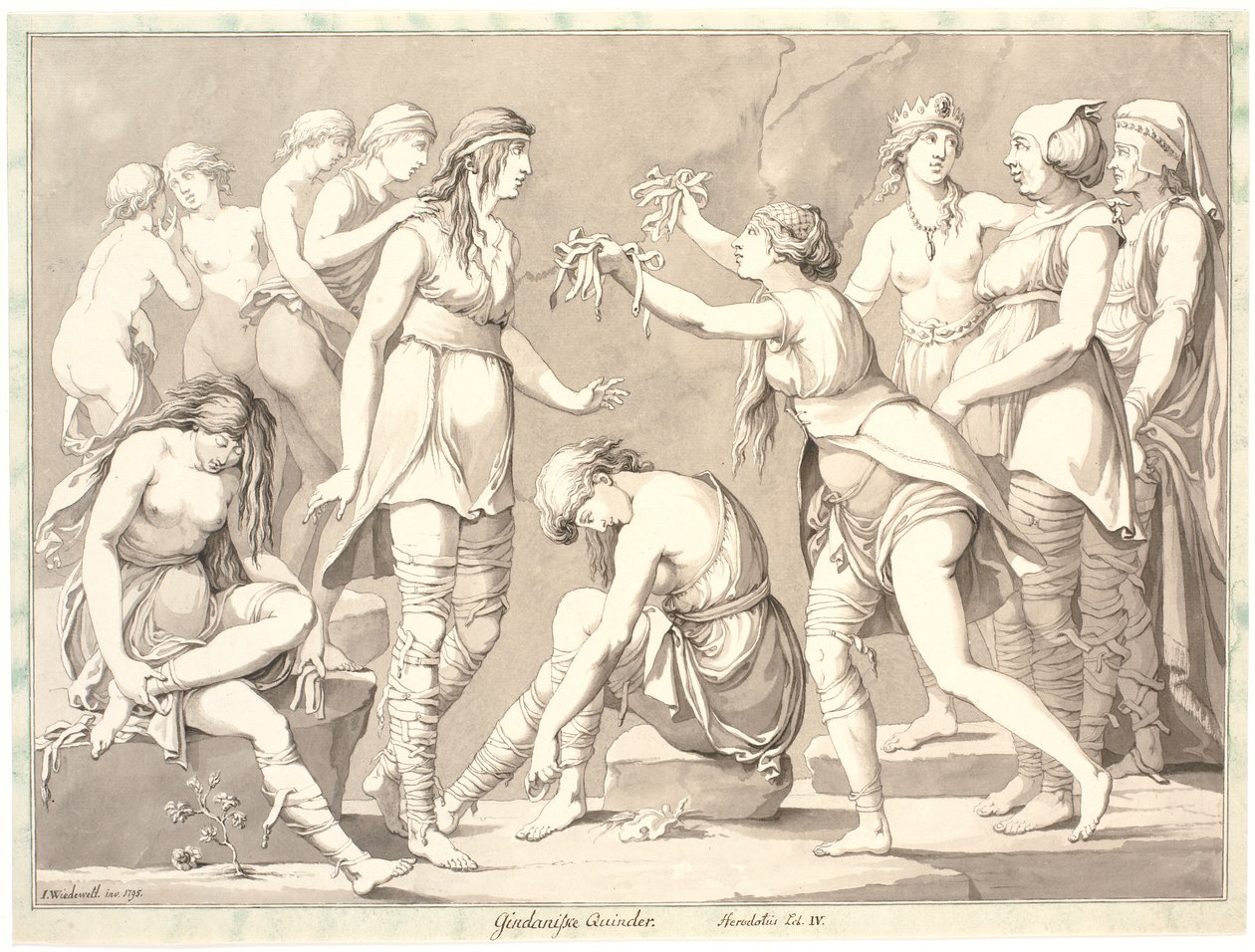 "Gindanische Quinder. Herodotus bok IV" av Johannes Wiedewelt