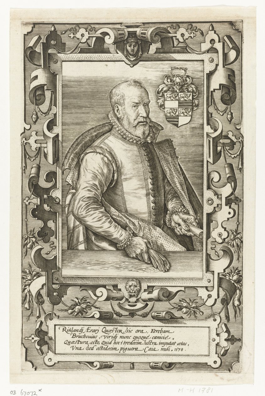 Porträtt av Jan van Brouckhoven, förvaltare av Rhenland av Johannes Wierix (attributed to)