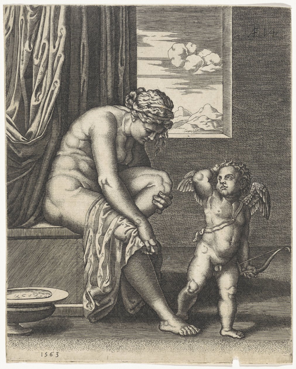 Venus efter badet av Johannes Wierix