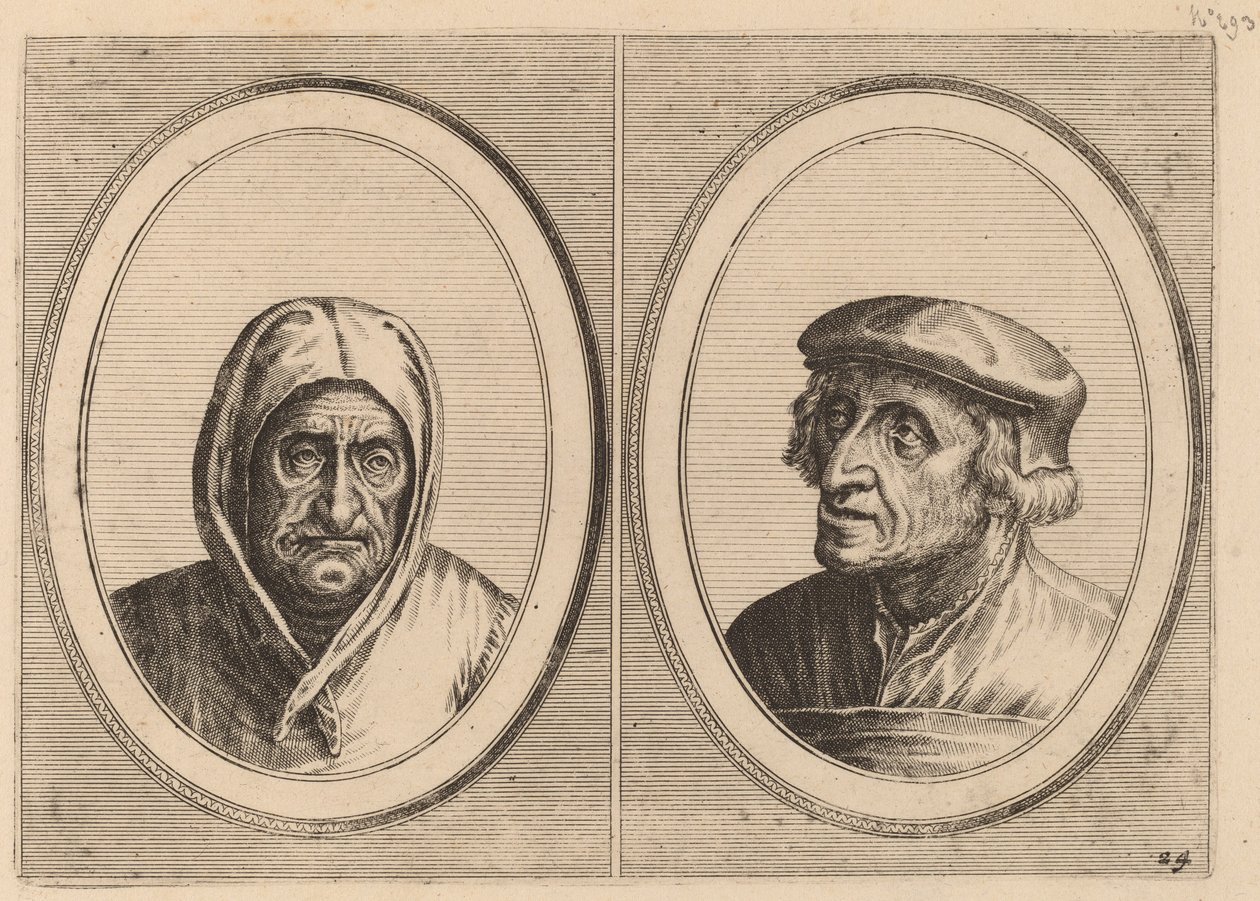 "Aecht Sonder-ziel" och "Heertje Al-te-mooy" av Johannes and Lucas van Doetechum after Pieter Bruegel the Elder