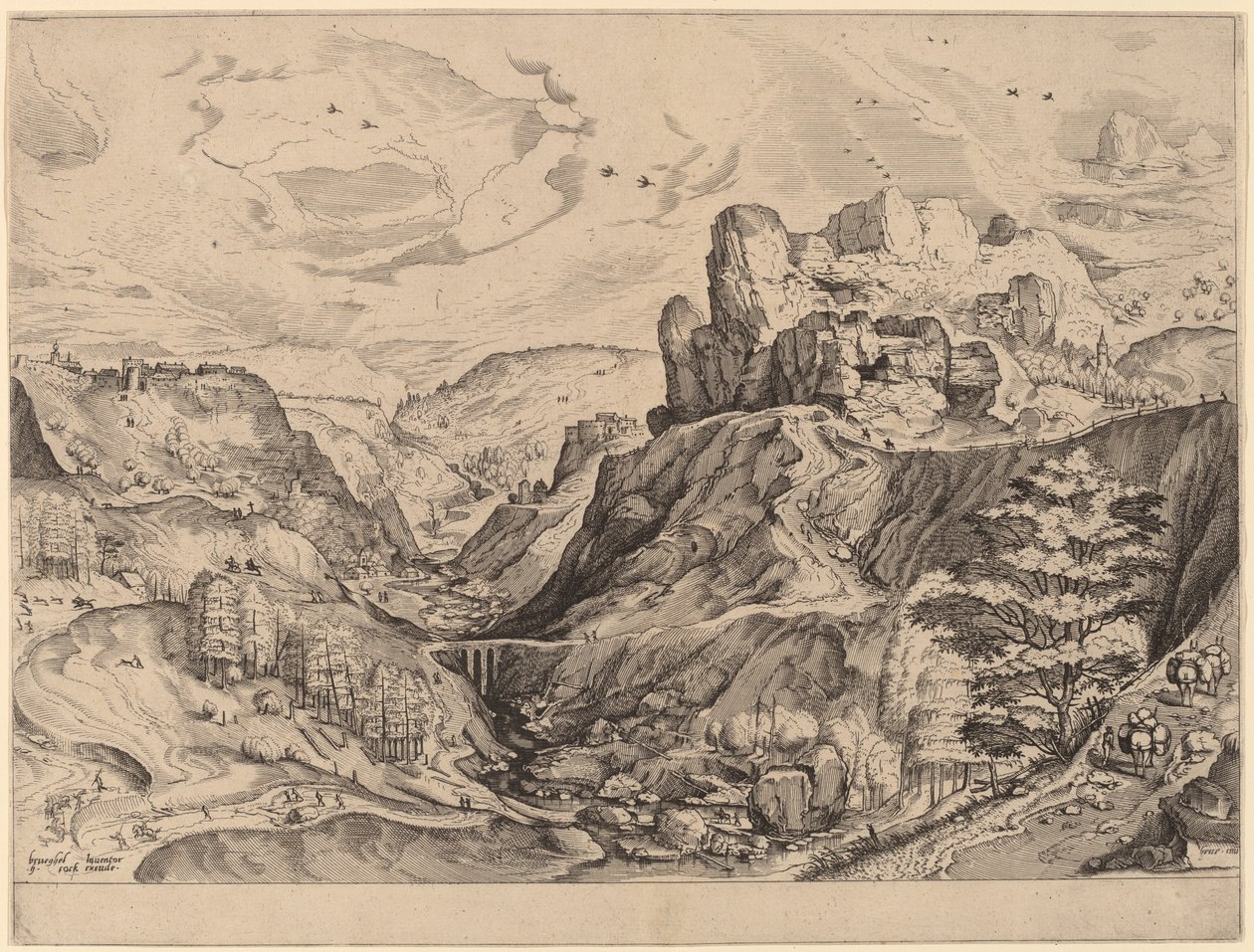 Alplandskap av Johannes and Lucas van Doetechum after Pieter Bruegel the Elder