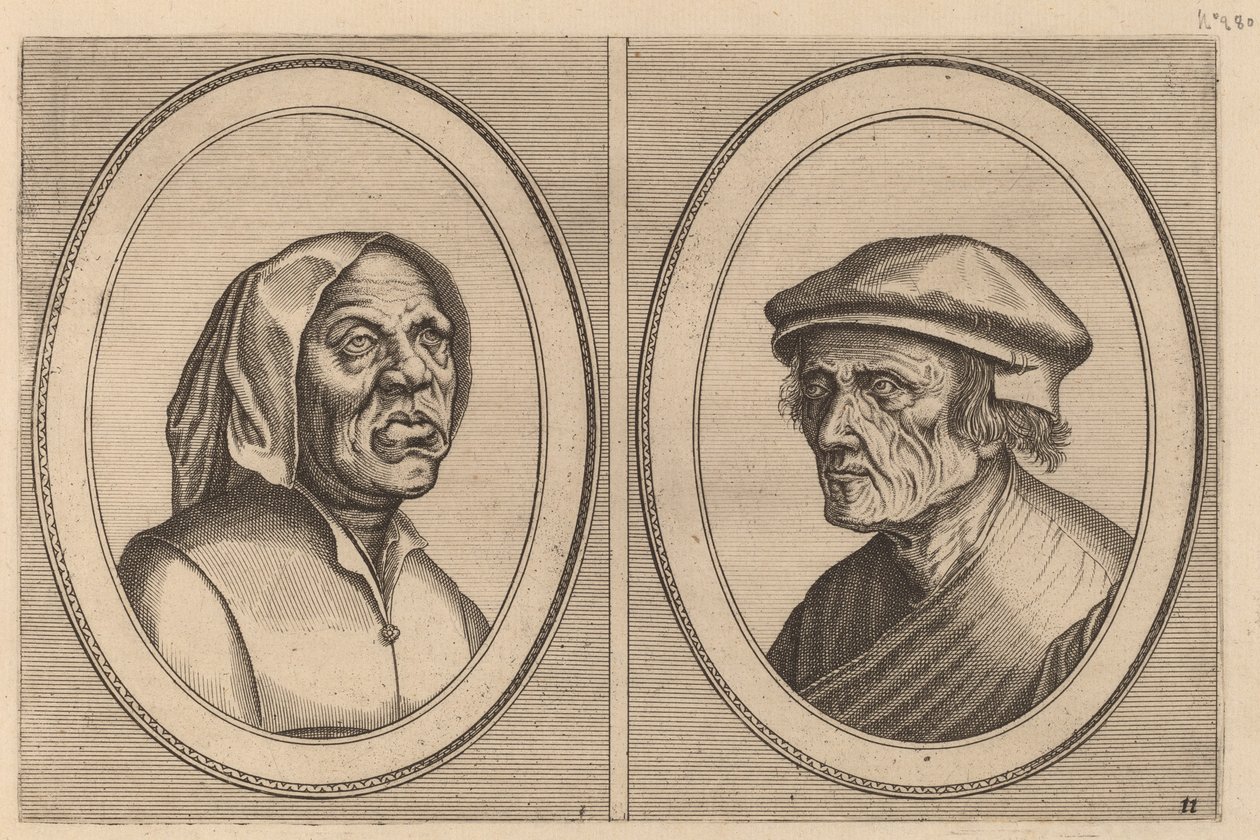 "Baef Schol-becx" och "Spruyt Vroegh-verorven" av Johannes and Lucas van Doetechum after Pieter Bruegel the Elder