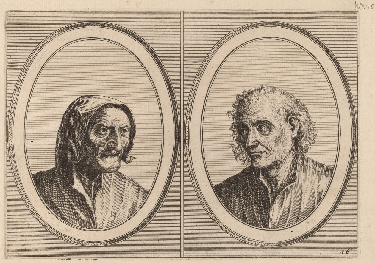 "Foockel Frons-muyl" och "Pietje Hard-loop" av Johannes and Lucas van Doetechum after Pieter Bruegel the Elder