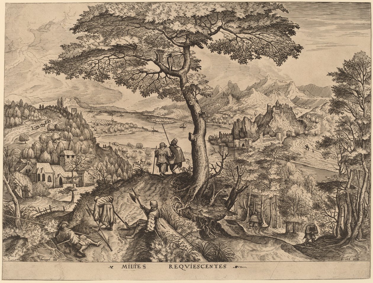 Soldater i vila av Johannes and Lucas van Doetechum after Pieter Bruegel the Elder