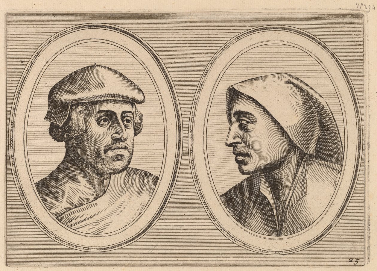 "Sincere Lammert" och "Deughdighe Geertruyd" av Johannes and Lucas van Doetechum after Pieter Bruegel the Elder