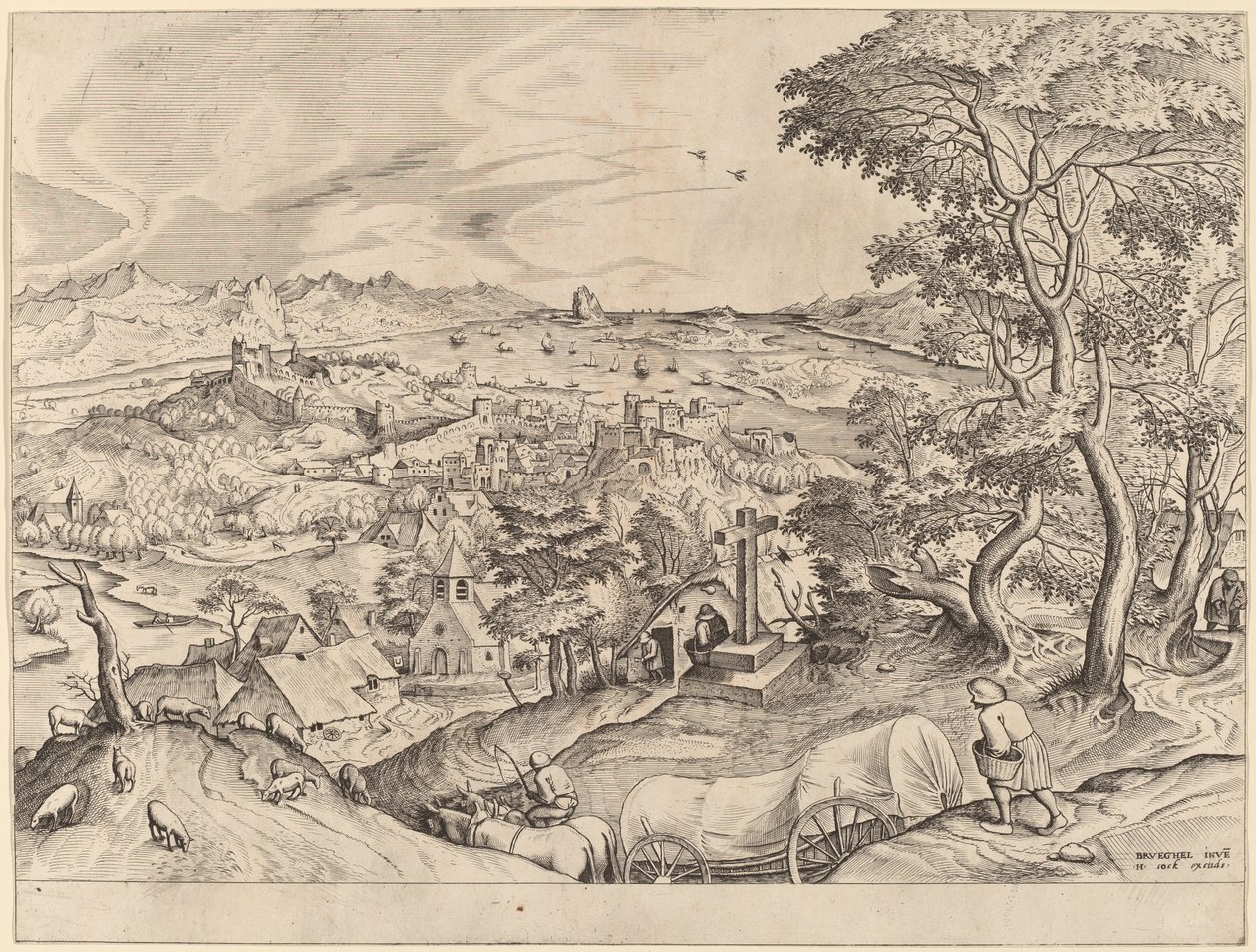 Den belgiska vagnen av Johannes and Lucas van Doetechum after Pieter Bruegel the Elder