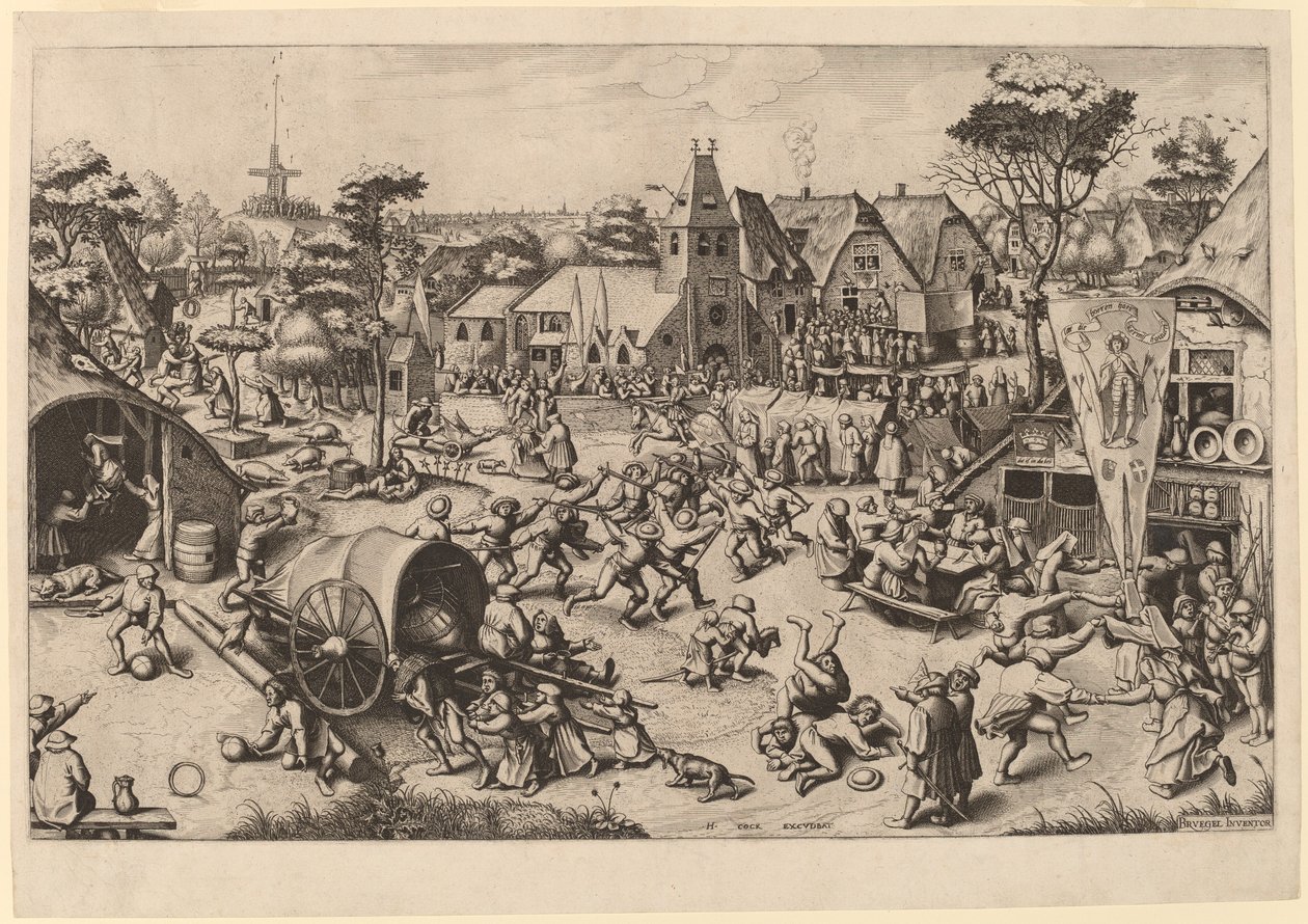 Sankt Georgs festival av Johannes and Lucas van Doetechum after Pieter Bruegel the Elder