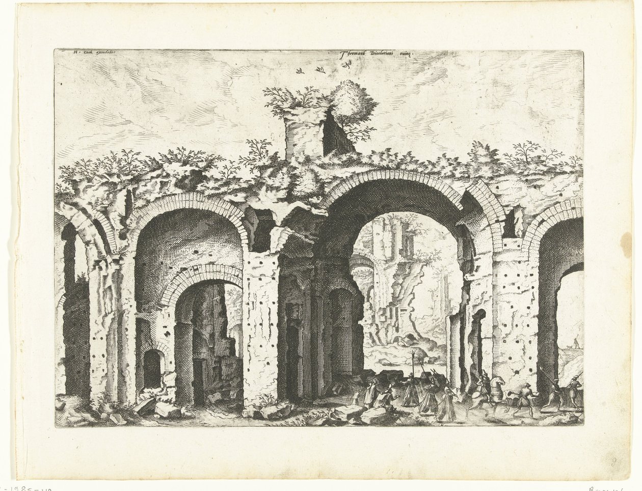 Andra utsikten över Diocletianus bad Romerska ruiner, 1561 (serietitel) av Johannes of Lucas van Doetechum (attributed to)