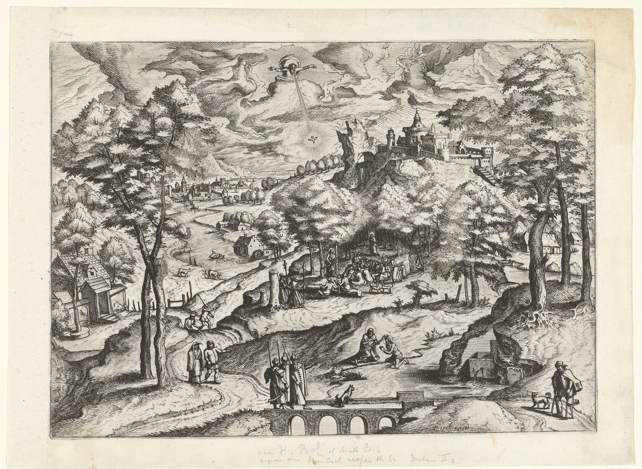 Landskap med Kristi dop Landskap med kristna berättelser (serietitel) av Johannes of Lucas van Doetechum